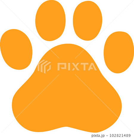 オレンジ色の犬の足跡 102821489