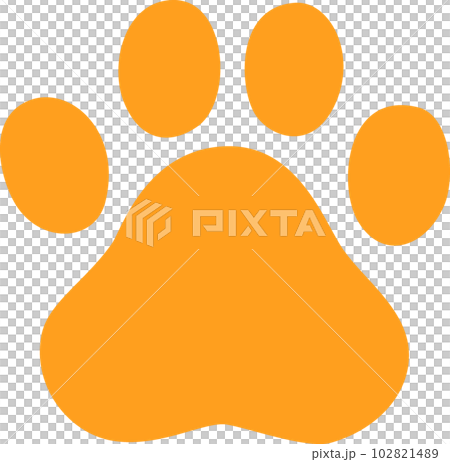 オレンジ色の犬の足跡 102821489