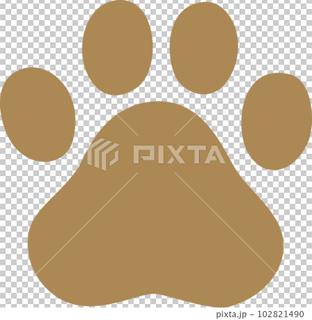 茶色の動物の足跡 102821490