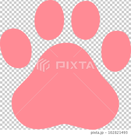 ピンクの動物の足跡 ピンクの動物の足跡 102821493