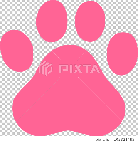 ピンクの動物の足跡 ピンクの動物の足跡 102821495