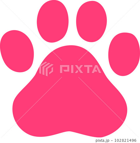 濃いピンクの犬の足跡 102821496