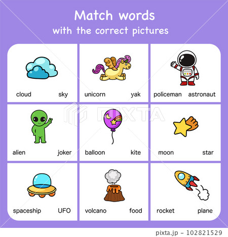 match words with pictures. Educational worksheet for preschool match words with pictures. Educational worksheet for preschool 102821529