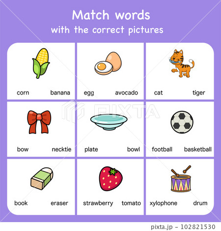 match words with pictures. Educational worksheet for preschool match words with pictures. Educational worksheet for preschool 102821530
