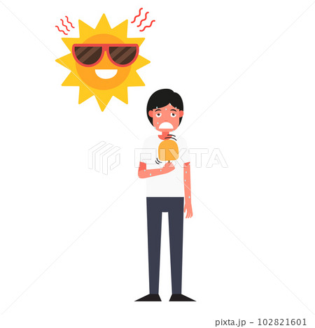 Heat stroke man vector illustration 102821601