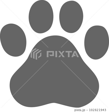 濃い灰色の犬の足跡 102821943