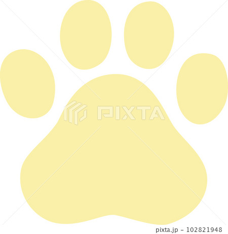 淡いイエローの動物の足跡 102821948