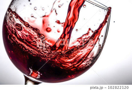 Red wine splashing out of a glass, isolated on white background Red wine splashing out of a glass, isolated on white background 102822120