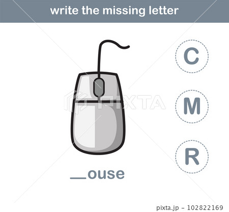 write the missing letter,illustration, vector 102822169