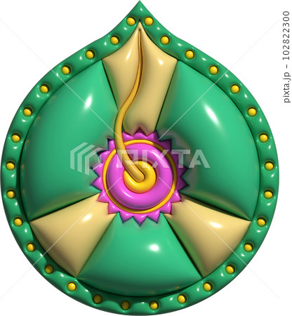 Diyas is item in Diwali. Diwali is festival of lights of Hindu. Isolated PNG illustration on transparent background. 102822300