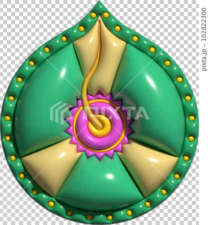 Diyas is item in Diwali. Diwali is festival of lights of Hindu. Isolated PNG illustration on transparent background. 102822300