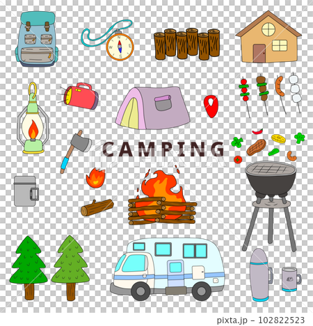 Camping Illustration Icon Color B Camping Illustration Icon Color B 102822523