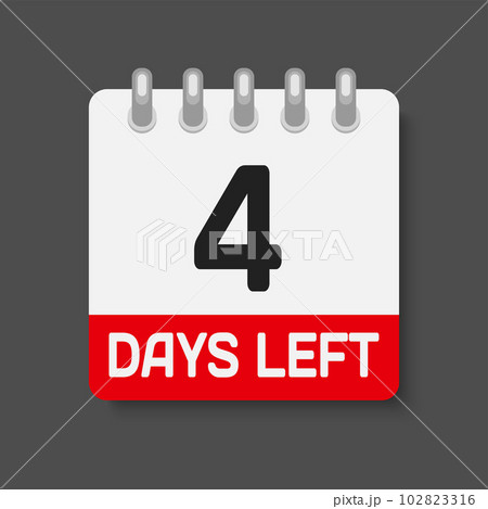 Countdown daily page calendar icon - 4 days left Countdown daily page calendar icon - 4 days left 102823316