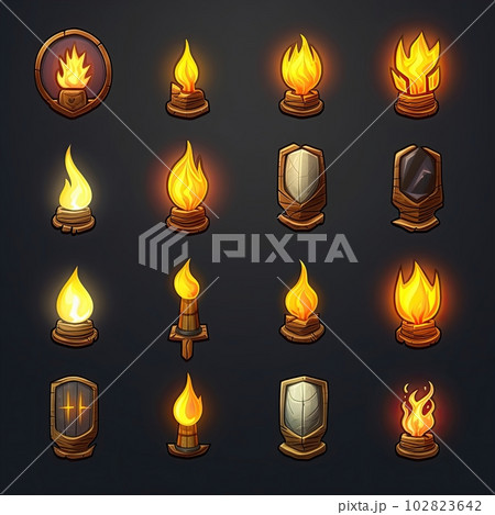 hot torch fire game ai generated 102823642