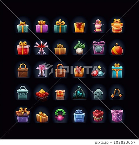 ribbon gift box game ai generatedのイラスト素材 [102823657] - PIXTA