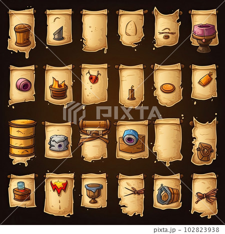 paper papyrus scroll game ai generated 102823938