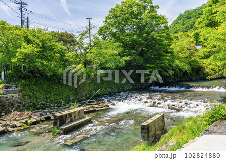八瀬比叡山口駅前の高野川 歩道橋跡 京都府京都市 八瀬比叡山口駅前の高野川 歩道橋跡 京都府京都市 102824880