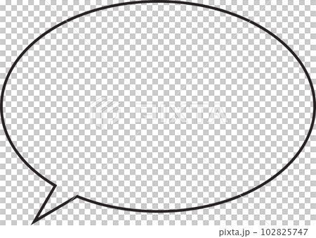 Round speech bubble solid line frame only 102825747