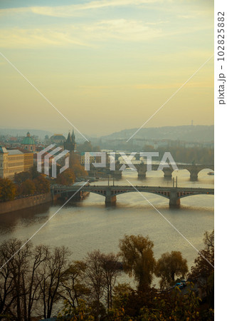 landscape with Vltava river and Charles Bridge landscape with Vltava river and Charles Bridge 102825882