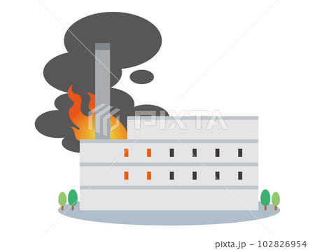 火災が発生したゴミ焼却場のイラスト 102826954