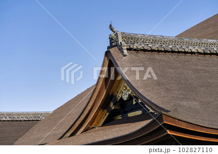 初夏の音羽山 清水寺 本堂の屋根と鬼瓦 京都府京都市 初夏の音羽山 清水寺 本堂の屋根と鬼瓦 京都府京都市 102827110