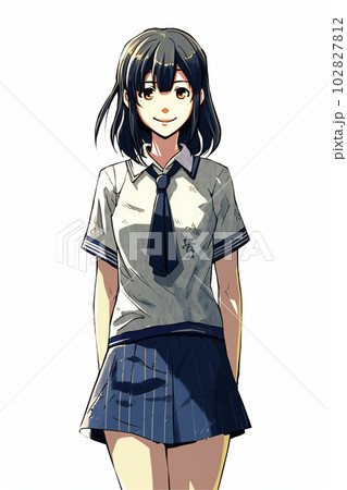 笑顔の女子学生,smiling female student(generative ai) 102827812