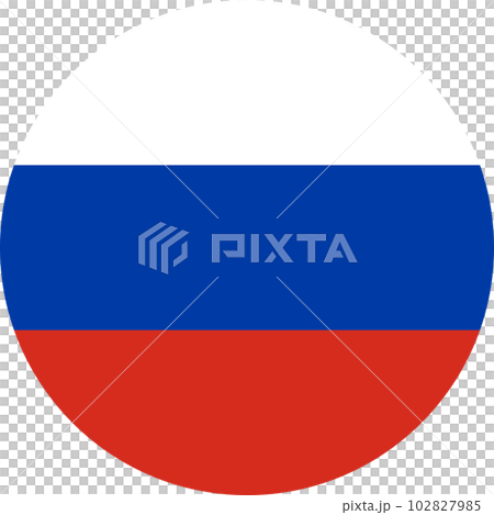 round Russian flag of Russia 102827985