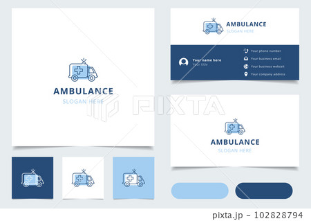 Ambulance car logo design template Royalty Free Vector Image