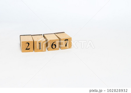 木のブロック 数字 4桁 2167 木のブロック 数字 4桁 2167 102828932