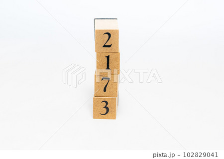 木のブロック　数字　4桁　2173 102829041