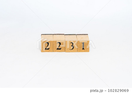 木のブロック　数字　4桁　2231 102829069