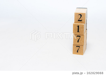 木のブロック　数字　4桁　2177 102829088