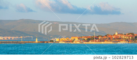 Nessebar, Bulgaria panorama of Old City, banner Nessebar, Bulgaria panorama of Old City, banner 102829713