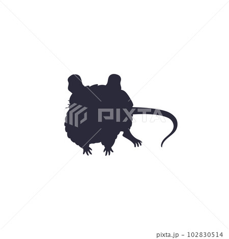 Black silhouette of rat animal flat style, vector illustration Black silhouette of rat animal flat style, vector illustration 102830514