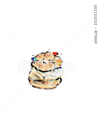 デジタル　シュークリーム　透明背景 102831585