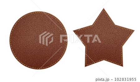 Vector leather tags or labels. Blank templates 102831955