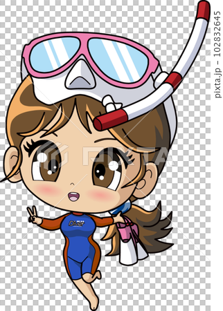 Chibi character wet suit Chibi character wet suit 102832645