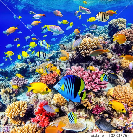 Magnificent underwater world of the tropical ocean. 102832762