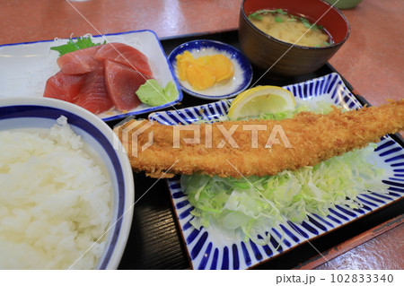 大きな穴子フライの定食 名物定食 市場めし 大きな穴子フライの定食 名物定食 市場めし 102833340