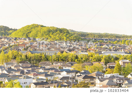 夕暮れの住宅街 夕暮れの住宅街 102833404