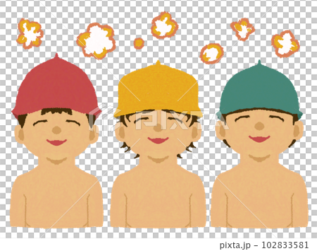 Illustration of a person enjoying a sauna Illustration of a person enjoying a sauna 102833581