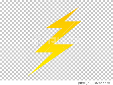 雷をイメージしたシンプルなイラストのイラスト素材 [102833676] - PIXTA