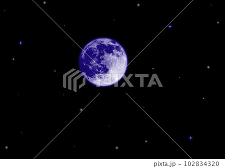 The moon in the night skyのイラスト素材 [102834320] - PIXTA