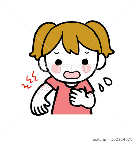 湿疹に苦しむ女の子 湿疹に苦しむ女の子 102834670