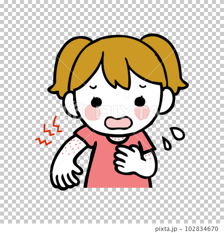 girl suffering from eczema 102834670