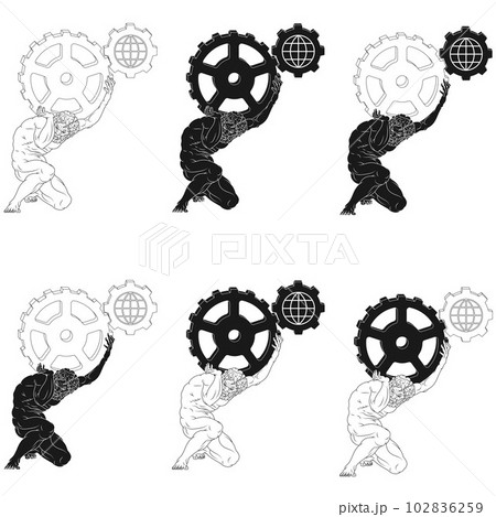 Vector of Atlas holding gears Vector of Atlas holding gears 102836259