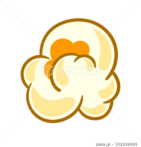 Illustration of popcorn. Image of snack food in cartoon style. 102836895