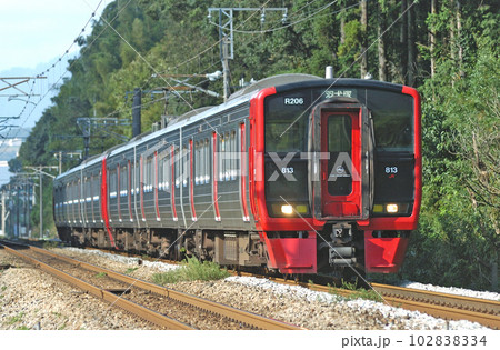 鹿児島本線 天拝山ー原田 JR九州 813系 R206編成(南福岡) 鹿児島本線 天拝山ー原田 JR九州 813系 R206編成(南福岡) 102838334