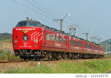 日豊本線　佐土原ー日向新富　JR九州　485系　DM16編成（鹿児島）　にちりん 102838370