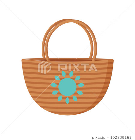 Tote bag, summer beach bag, shopping bag, straw bag. 102839165